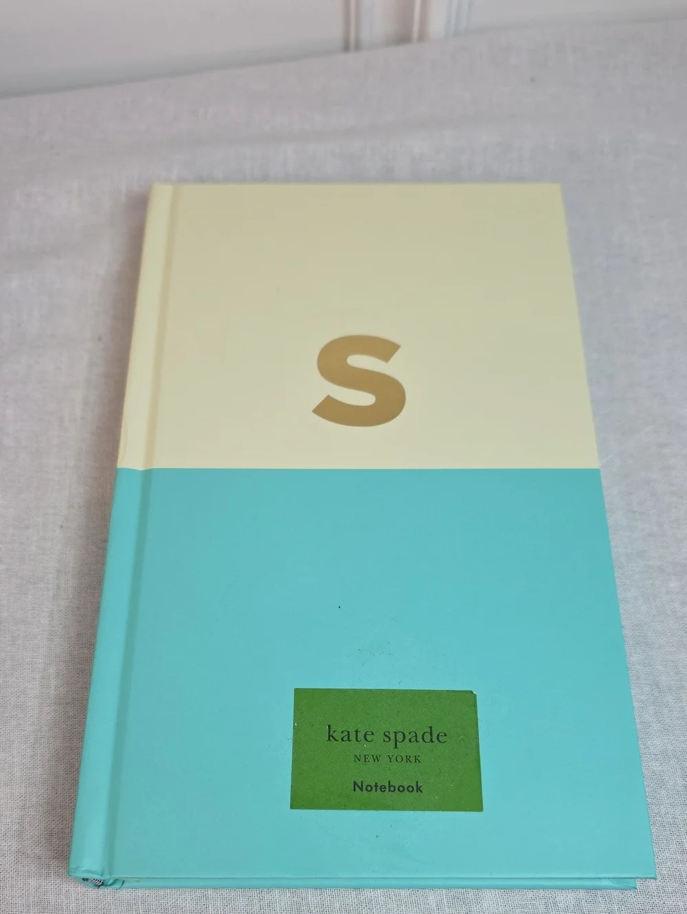 kate spade Dipped S Initial Cream & Teal Hardcover
